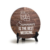 Signs ByLITA Circle Summer Is The Best Medicine Summer Table Sign (5x5")